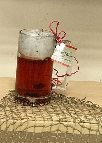 Red beer Gel candle by ArtJoan